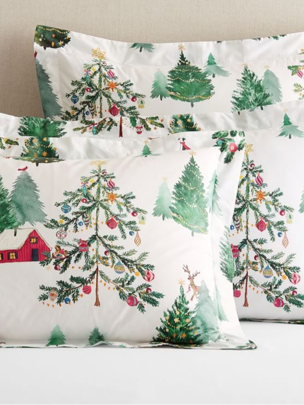 Pottery Barn Christmas In The Country Comforter Euro Pillow Sham 1
